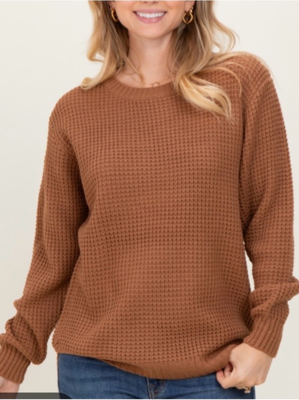 Old Navy- Textured Tunic Sweater in Camel. Size: Large